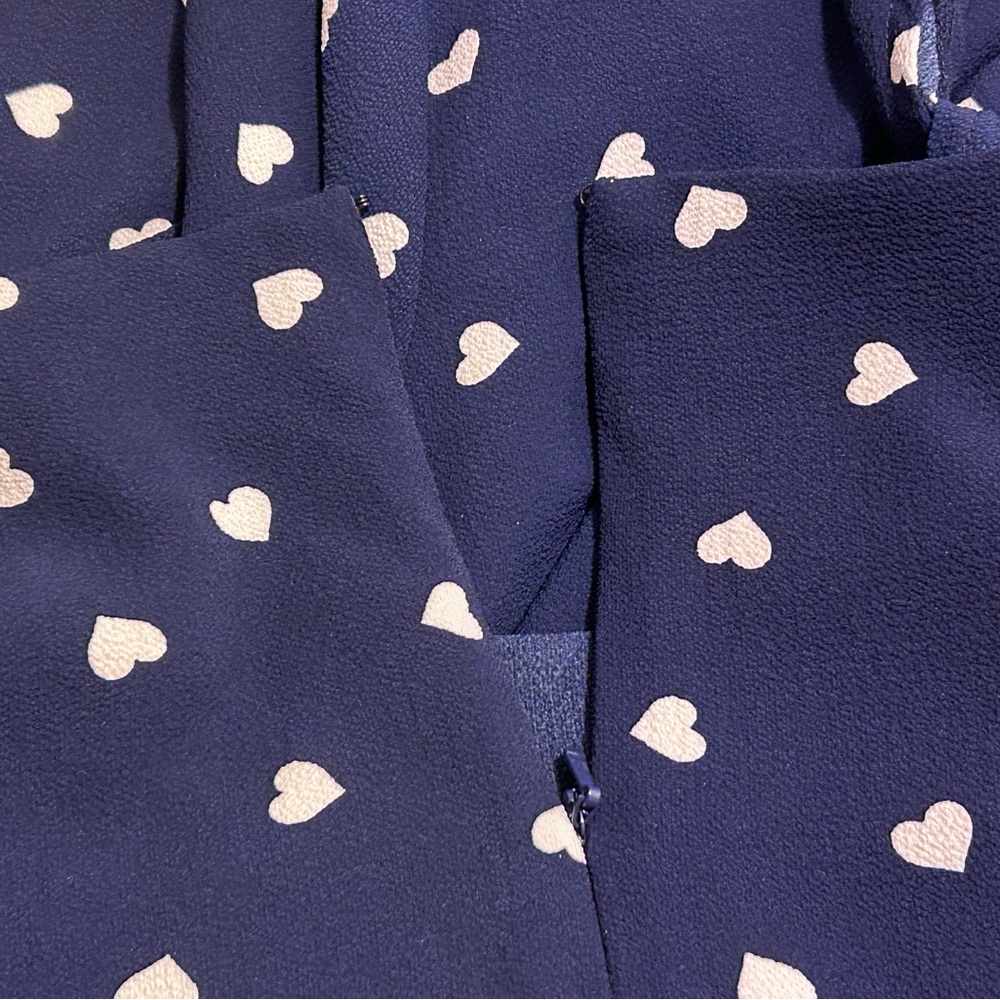 ASOS Navy Heart Pattern Open Back Mini Tea Dress - Size 6 - Picture 10 of 16